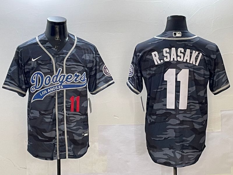 Men Los Angeles Dodgers 11 R.Sasaki Camo Joint Name 2025 Nike MLB Jersey style 3